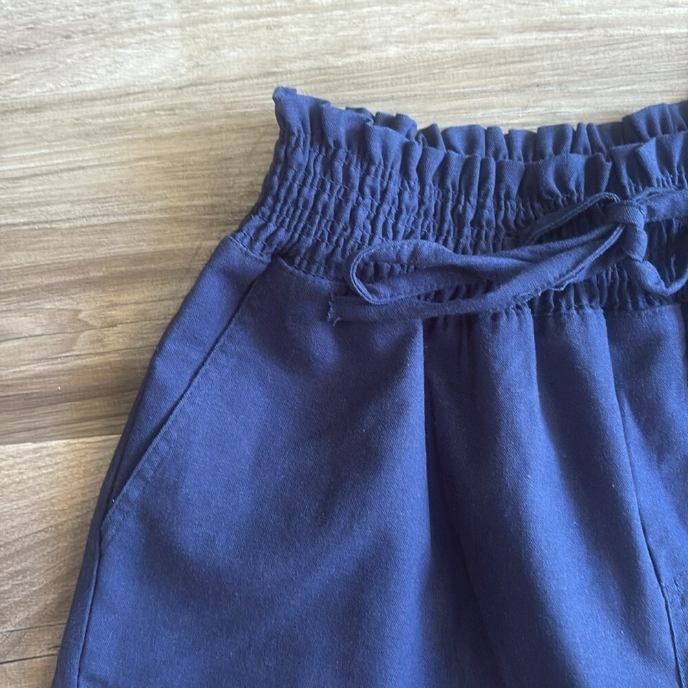 Mint Women's‎ Size Small Shorts Navy Blue Cotton Linen Blend  Vacation Resort - Picture 2 of 12